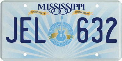 MS license plate JEL632