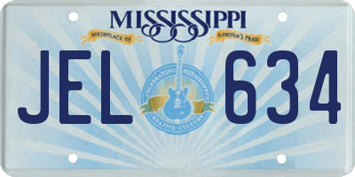 MS license plate JEL634