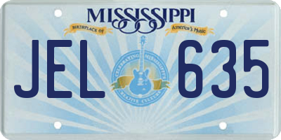MS license plate JEL635