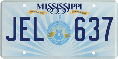 MS license plate JEL637