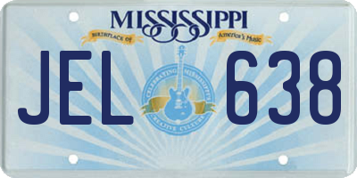 MS license plate JEL638