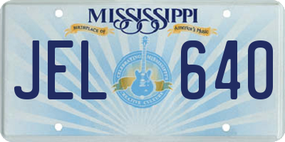 MS license plate JEL640