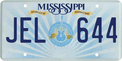 MS license plate JEL644