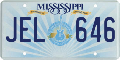 MS license plate JEL646
