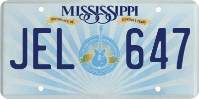 MS license plate JEL647