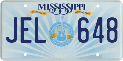 MS license plate JEL648