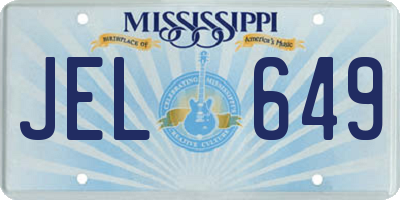 MS license plate JEL649