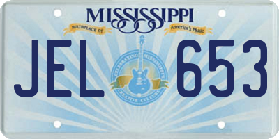 MS license plate JEL653