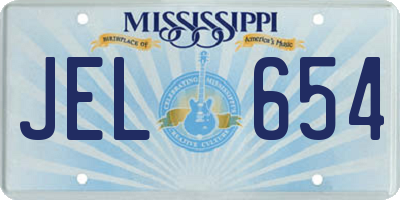 MS license plate JEL654