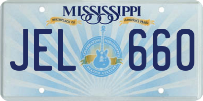 MS license plate JEL660