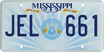 MS license plate JEL661