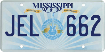 MS license plate JEL662