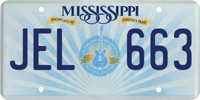 MS license plate JEL663