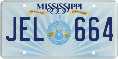 MS license plate JEL664