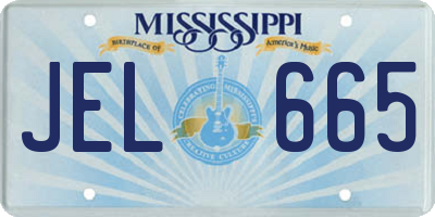 MS license plate JEL665