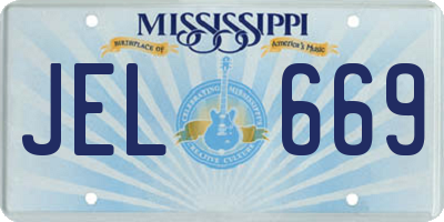 MS license plate JEL669