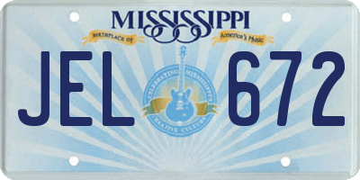 MS license plate JEL672