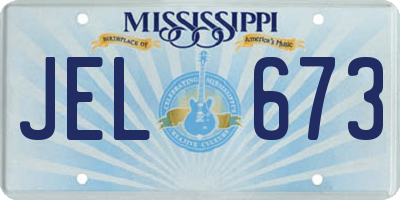 MS license plate JEL673