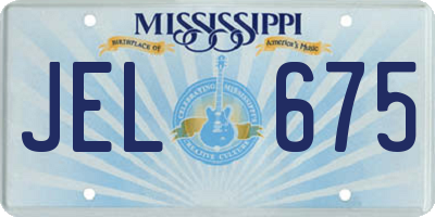MS license plate JEL675