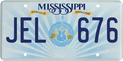 MS license plate JEL676