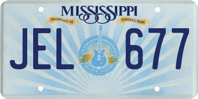MS license plate JEL677