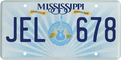MS license plate JEL678