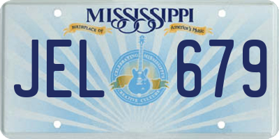 MS license plate JEL679