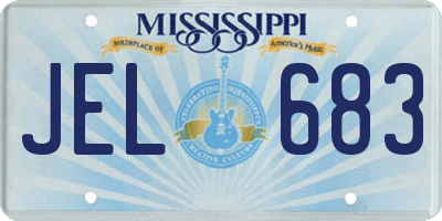 MS license plate JEL683