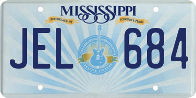 MS license plate JEL684
