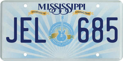MS license plate JEL685