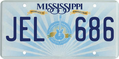 MS license plate JEL686