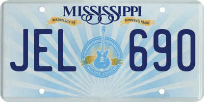 MS license plate JEL690