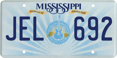 MS license plate JEL692