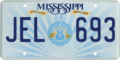 MS license plate JEL693