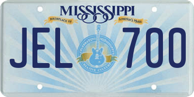 MS license plate JEL700