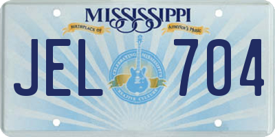MS license plate JEL704