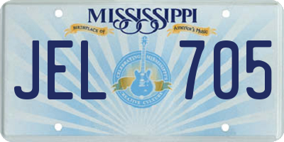 MS license plate JEL705