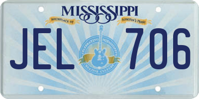MS license plate JEL706