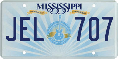 MS license plate JEL707
