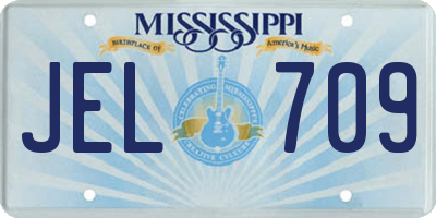 MS license plate JEL709