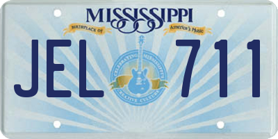 MS license plate JEL711