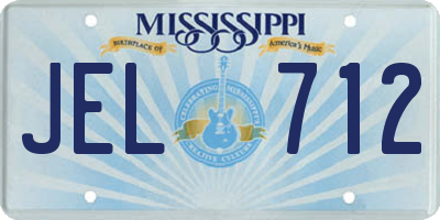 MS license plate JEL712