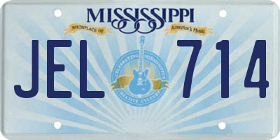 MS license plate JEL714
