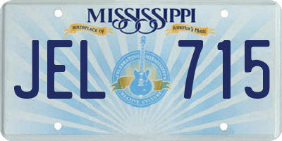 MS license plate JEL715