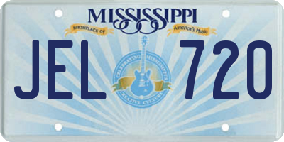 MS license plate JEL720