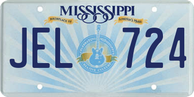 MS license plate JEL724