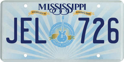 MS license plate JEL726