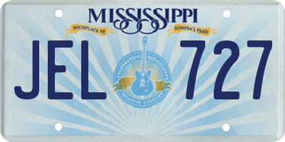 MS license plate JEL727