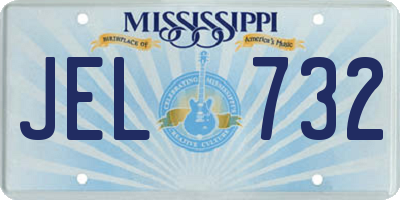 MS license plate JEL732