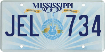 MS license plate JEL734
